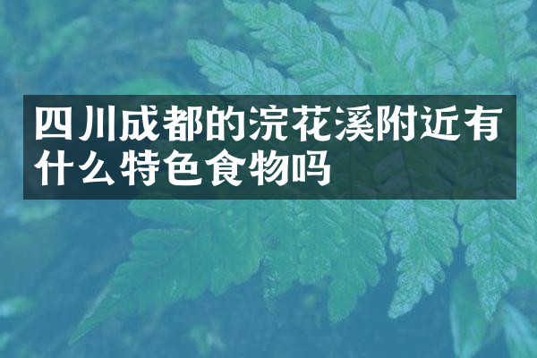 四川成都的浣花溪附近有什么特色食物吗