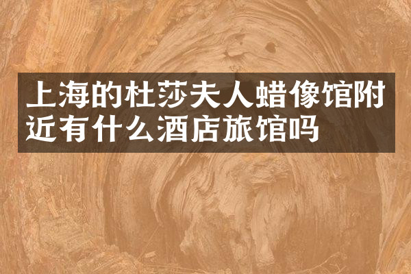 上海的杜莎夫人蜡像馆附近有什么酒店旅馆吗