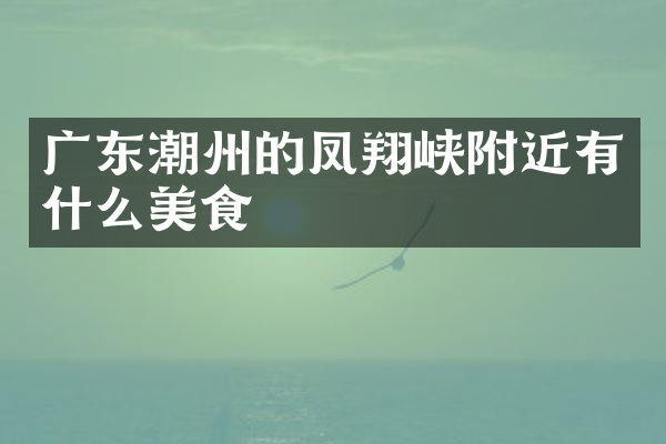 广东潮州的凤翔峡附近有什么美食