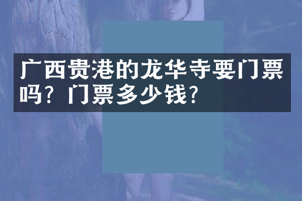 广西贵港的龙华寺要门票吗？门票多少钱？