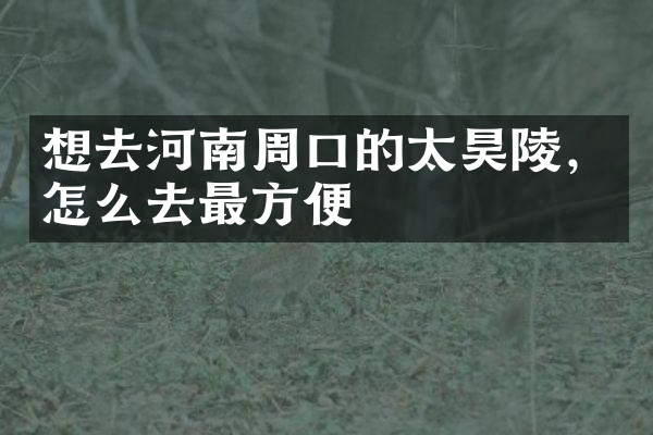 想去河南周口的太昊陵，怎么去最方便