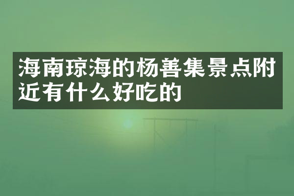 海南琼海的杨善集景点附近有什么好吃的
