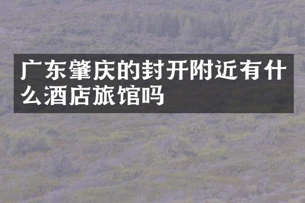 广东肇庆的封开附近有什么酒店旅馆吗