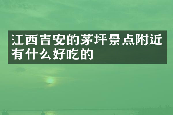 江西吉安的茅坪景点附近有什么好吃的