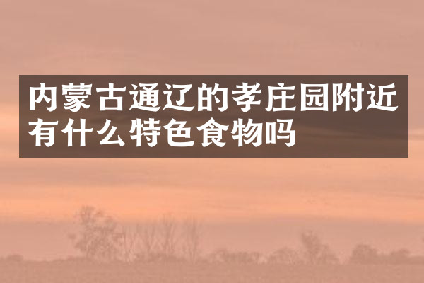 内蒙古通辽的孝庄园附近有什么特色食物吗