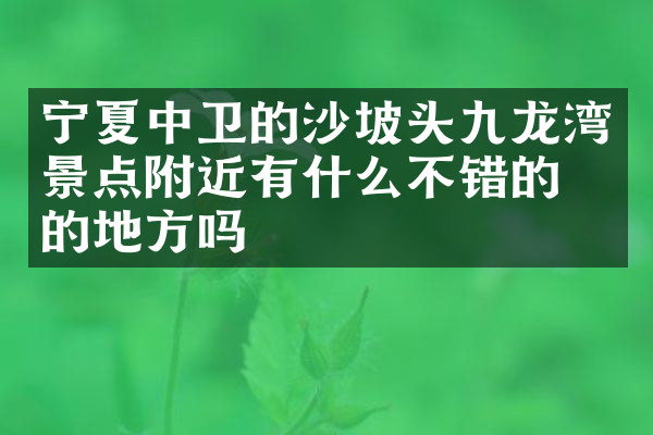 宁夏中卫的沙坡头九龙湾景点附近有什么不错的住的地方吗