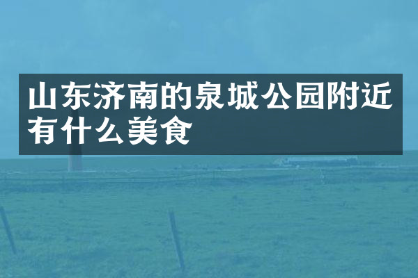 山东济南的泉城公园附近有什么美食
