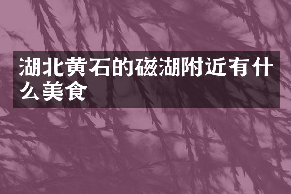 湖北黄石的磁湖附近有什么美食