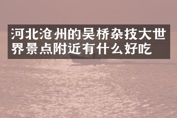 河北沧州的吴桥杂技大世界景点附近有什么好吃的