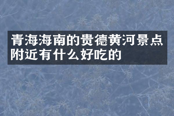 青海海南的贵德黄河景点附近有什么好吃的