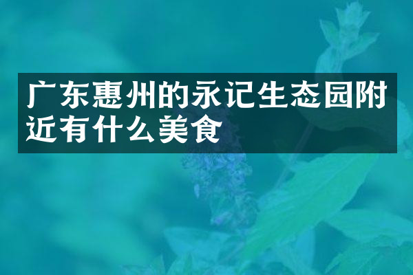 广东惠州的永记生态园附近有什么美食