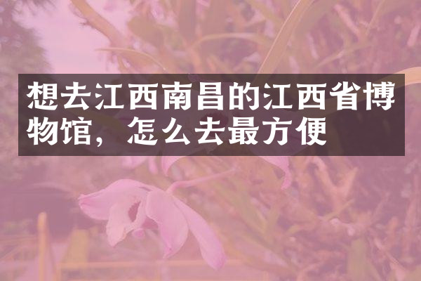 想去江西南昌的江西省博物馆，怎么去最方便