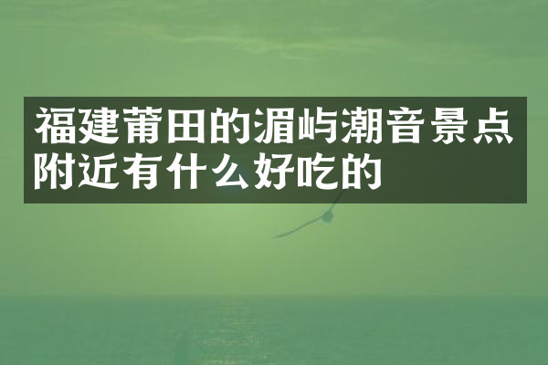 福建莆田的湄屿潮音景点附近有什么好吃的