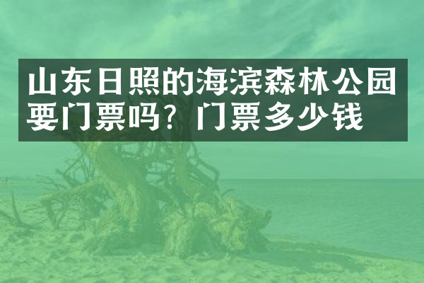 山东日照的海滨森林公园要门票吗？门票多少钱？