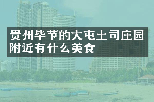 贵州毕节的大屯土司庄园附近有什么美食