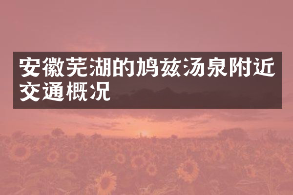安徽芜湖的鸠兹汤泉附近交通概况