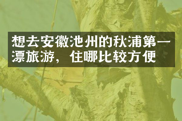 想去安徽池州的秋浦第一漂旅游，住哪比较方便