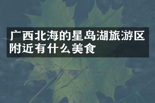 广西北海的星岛湖旅游区附近有什么美食
