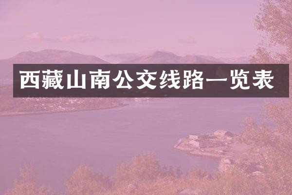 西藏山南公交线路一览表