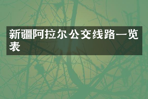 新疆阿拉尔公交线路一览表