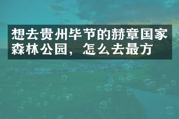 想去贵州毕节的赫章国家森林公园，怎么去最方便