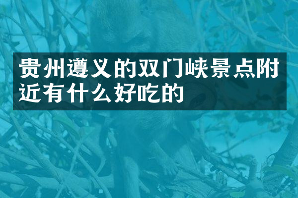 贵州遵义的双门峡景点附近有什么好吃的