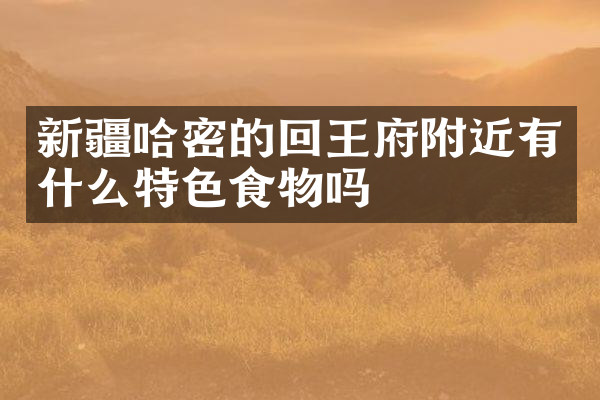 新疆哈密的回王府附近有什么特色食物吗