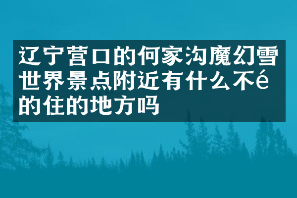辽宁营口的何家沟魔幻雪世界景点附近有什么不错的住的地方吗