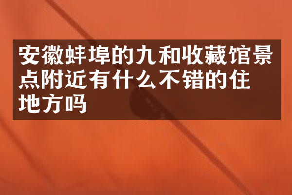 安徽蚌埠的九和收藏馆景点附近有什么不错的住的地方吗