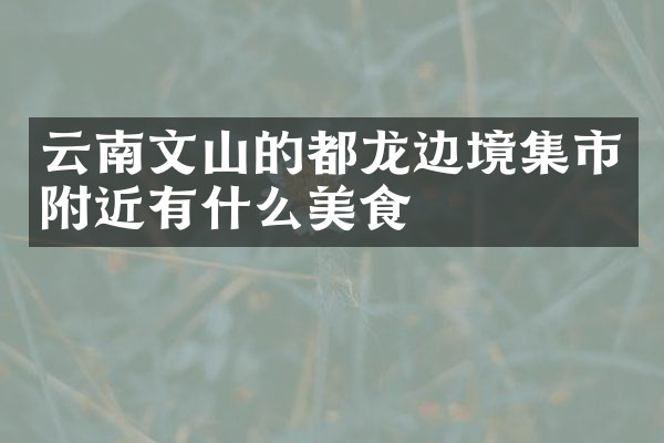云南文山的都龙边境集市附近有什么美食