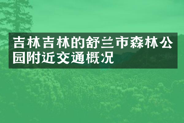 吉林吉林的舒兰市森林公园附近交通概况