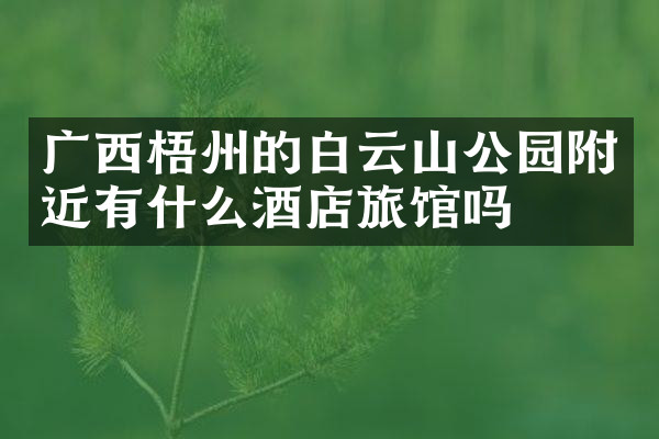 广西梧州的白云山公园附近有什么酒店旅馆吗