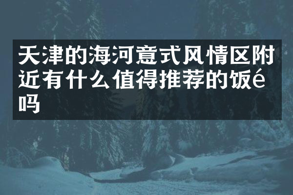 天津的海河意式风情区附近有什么值得推荐的饭馆吗