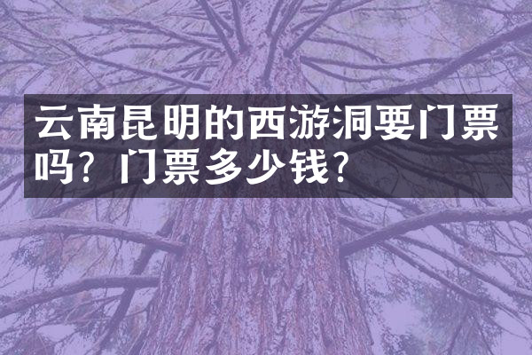 云南昆明的西游洞要门票吗？门票多少钱？