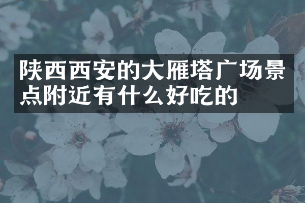 陕西西安的大雁塔广场景点附近有什么好吃的