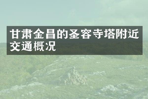甘肃金昌的圣容寺塔附近交通概况