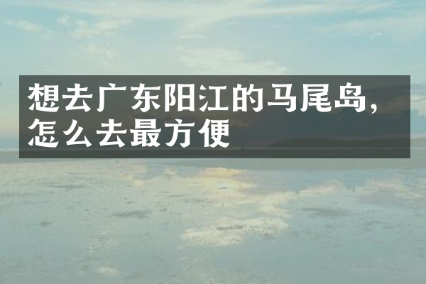 想去广东阳江的马尾岛，怎么去最方便
