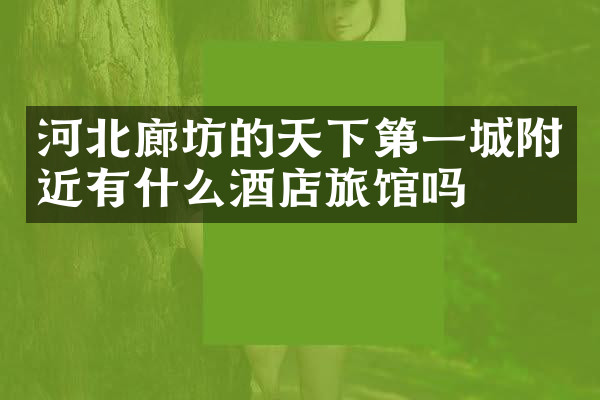 河北廊坊的天下第一城附近有什么酒店旅馆吗