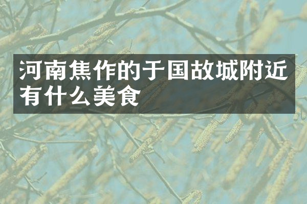 河南焦作的于国故城附近有什么美食