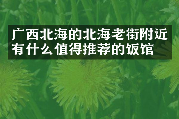 广西北海的北海老街附近有什么值得推荐的饭馆吗