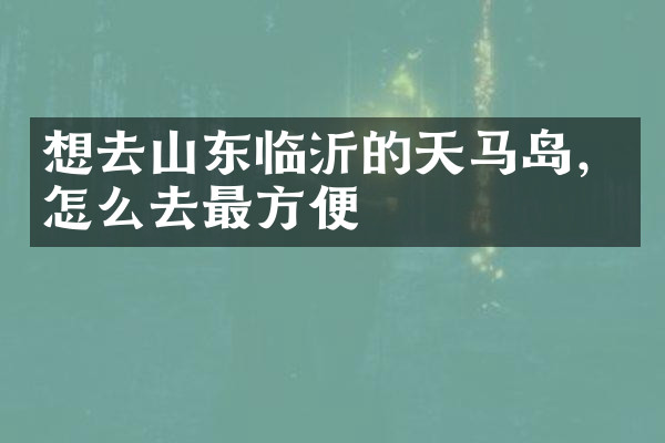 想去山东临沂的天马岛，怎么去最方便