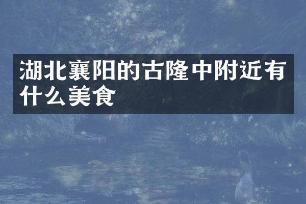 湖北襄阳的古隆中附近有什么美食