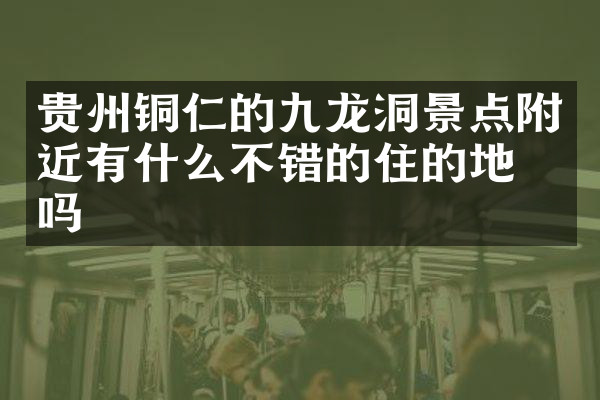 贵州铜仁的九龙洞景点附近有什么不错的住的地方吗