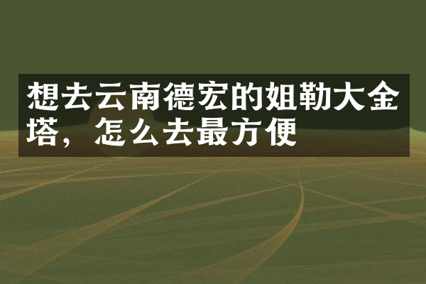 想去云南德宏的姐勒大金塔，怎么去最方便
