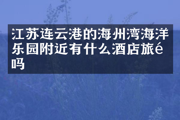 江苏连云港的海州湾海洋乐园附近有什么酒店旅馆吗