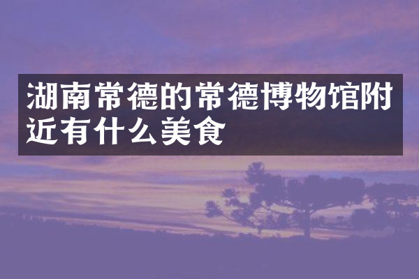 湖南常德的常德博物馆附近有什么美食