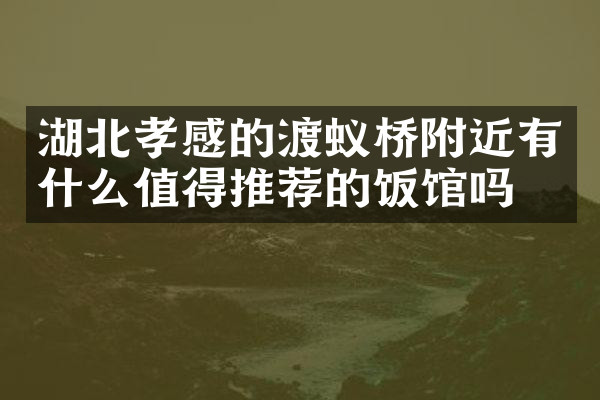 湖北孝感的渡蚁桥附近有什么值得推荐的饭馆吗