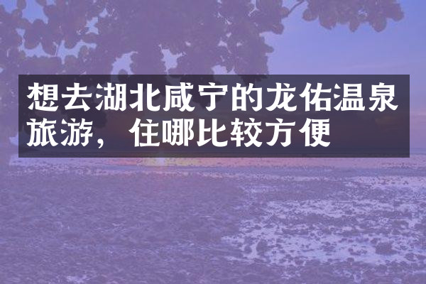 想去湖北咸宁的龙佑温泉旅游，住哪比较方便