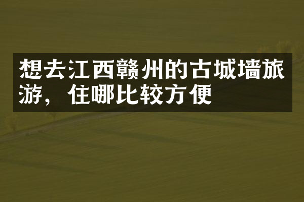 想去江西赣州的古城墙旅游，住哪比较方便