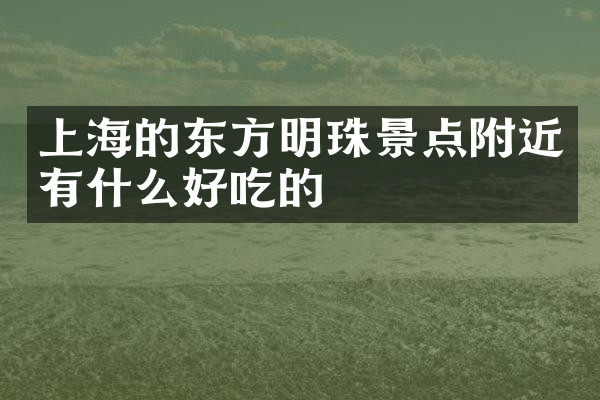 上海的东方明珠景点附近有什么好吃的
